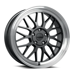 18" KATANA WHEELS KR06 GLOSS GUNMETAL MACHINED LIP FINISH RIMS - Image 3
