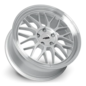 18" KATANA WHEELS KR06 GLOSS SILVER MACHINED LIP FINISH RIMS - Image 4