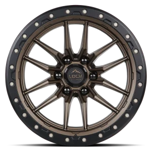 20" LOCK OFF-ROAD WHEELS KRAWLER MATTE BRONZE MATTE BLACK RING FINISH RIMS - Image 2