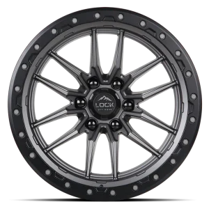 17" LOCK OFF-ROAD WHEELS KRAWLER MATTE GREY MATTE BLACK RING FINISH RIMS - Image 2