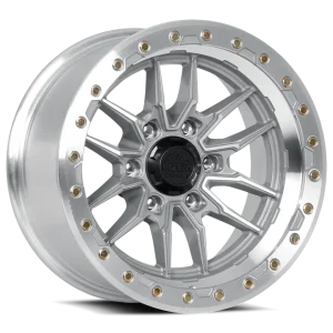 17" LOCK OFF-ROAD WHEELS KRAWLER MACHINED POLISHED CLEAR COAT FINISH RIMS