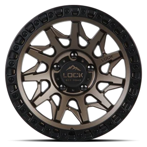 18" LOCK OFF-ROAD WHEELS LUNATIC MATTE BRONZE MATTE BLACK RING FINISH RIMS - Image 2