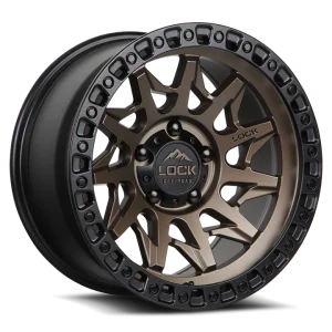17" LOCK OFF-ROAD WHEELS LUNATIC MATTE BRONZE MATTE BLACK RING FINISH RIMS