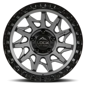 18" LOCK OFF-ROAD WHEELS LUNATIC MATTE GREY MATTE BLACK RING FINISH RIMS - Image 2