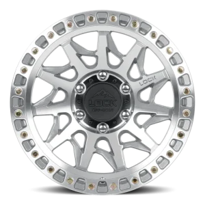 17" LOCK OFF-ROAD WHEELS LUNATIC MACHINED POLISHED CLEAR COAT FINISH RIMS - Image 2