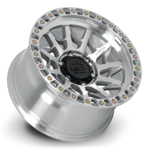 17" LOCK OFF-ROAD WHEELS LUNATIC MACHINED POLISHED CLEAR COAT FINISH RIMS - Image 3
