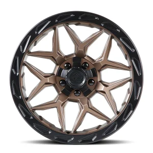 22" LOCK OFF-ROAD WHEELS MATRIX MATTE BRONZE MATTE BLACK RING FINISH RIMS - Image 2