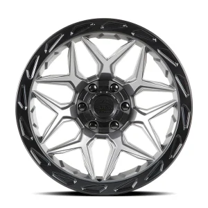 17" LOCK OFF-ROAD WHEELS MATRIX MATTE GREY MATTE BLACK RING FINISH RIMS - Image 2