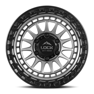 17" LOCK OFF-ROAD WHEELS MOJAVE MATTE GREY MATTE BLACK RING FINISH RIMS - Image 2