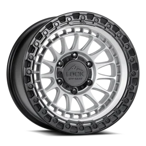 20" LOCK OFF-ROAD WHEELS MOJAVE MATTE SILVER MATTE BLACK RING FINISH RIMS
