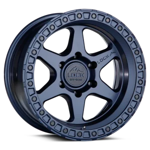 17" LOCK OFF-ROAD WHEELS OLYMPUS MATTE BLUE MATTE BLUE RING FINISH RIMS