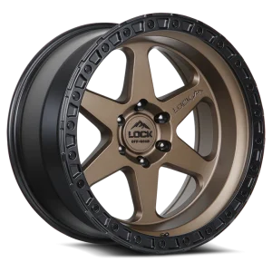 20" LOCK OFF-ROAD WHEELS OLYMPUS MATTE BRONZE MATTE BLACK RING FINISH RIMS