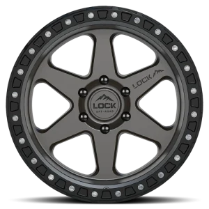 17" LOCK OFF-ROAD WHEELS OLYMPUS MATTE GREY MATTE BLACK RING FINISH RIMS - Image 2