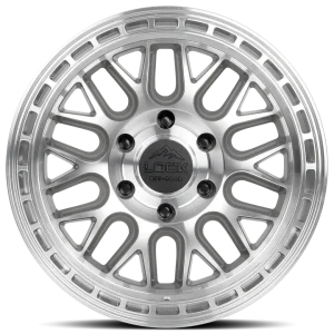 17" LOCK OFF-ROAD WHEELS ONYX MACHINED POLISHED CLEAR COAT FINISH RIMS - Image 2