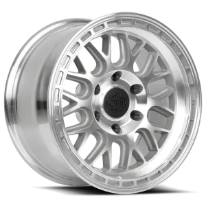 17" LOCK OFF-ROAD WHEELS ONYX MACHINED POLISHED CLEAR COAT FINISH RIMS