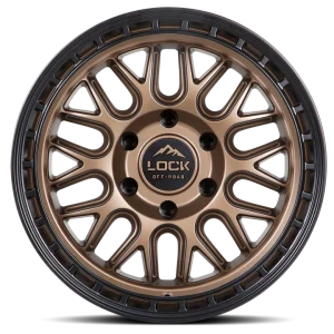 17" LOCK OFF-ROAD WHEELS ONYX MATTE BRONZE MATTE BLACK RING FINISH RIMS - Image 2