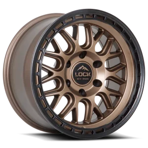 17" LOCK OFF-ROAD WHEELS ONYX MATTE BRONZE MATTE BLACK RING FINISH RIMS
