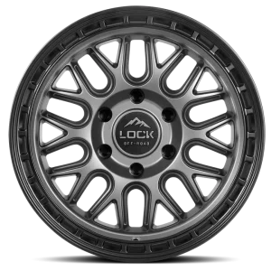 17" LOCK OFF-ROAD WHEELS ONYX MATTE GREY MATTE BLACK RING FINISH RIMS - Image 2
