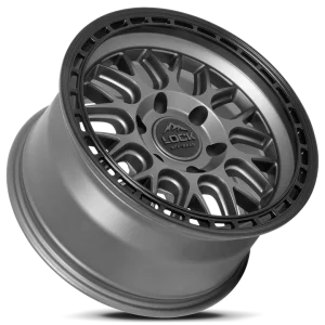 17" LOCK OFF-ROAD WHEELS ONYX MATTE GREY MATTE BLACK RING FINISH RIMS - Image 3