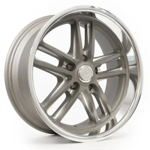 18" RESTO WHEEL CO R103 MAVERICK TEXTURED GUNMETAL CENTER WITH MILLED AND WINDOW AND DIAMOND CUT LIP RIMS