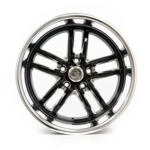 18" RESTO WHEEL CO R103 MAVERICK GLOSS BLACK CENTER WITH MILLED WINDOW AND DIAMOND CUT LIP RIMS - Image 2