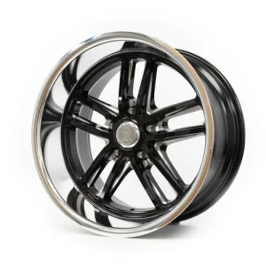 20" RESTO WHEEL CO R103 MAVERICK GLOSS BLACK CENTER WITH MILLED WINDOW AND DIAMOND CUT LIP RIMS - Image 2