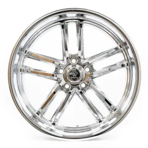 22" RESTO WHEEL CO R103 MAVERICK MILLED WINDOW AND CHROME PLATED RIMS - Image 3
