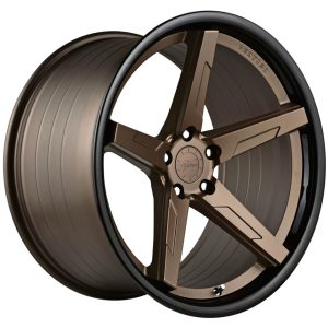 20" VERTINI WHEELS RFS1.7 SATIN BRONZE GLOSS BLACK LIP FLOW FORMED FINISH RIMS - Image 2