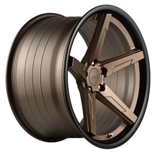 20" VERTINI WHEELS RFS1.7 SATIN BRONZE GLOSS BLACK LIP FLOW FORMED FINISH RIMS - Image 3