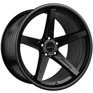 19" VERTINI WHEELS RFS1.7 MATTE BLACK GLOSS BLACK LIP FLOW FORMED FINISH RIMS
