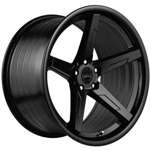 22" VERTINI WHEELS RFS1.7 MATTE BLACK GLOSS BLACK LIP FLOW FORMED FINISH RIMS - Image 2