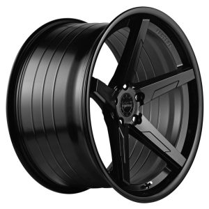22" VERTINI WHEELS RFS1.7 MATTE BLACK GLOSS BLACK LIP FLOW FORMED FINISH RIMS - Image 3