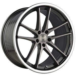 20" VERTINI WHEELS RFS1.5 BRUSHED DUAL GUNMETAL CHROME LIP FLOW FORMED FINISH RIMS