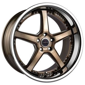 19" VERTINI WHEELS RFS2.2 BRUSHED DUAL BRONZE CHROME LIP FLOW FORMED FINISH RIMS