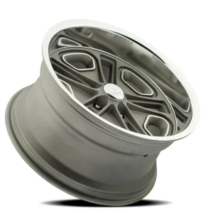 18" RESTO WHEEL CO R102 DEL RAY TEXTURED GUNMETAL CENTER WITH MILLED WINDOW AND DIAMOND CUT LIP RIMS - Image 2