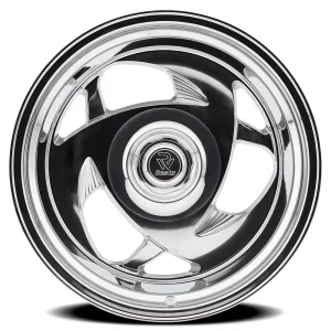 17" RESTO WHEEL CO R105 EL MZ MILLED AND POLISHED RIMS - Image 2