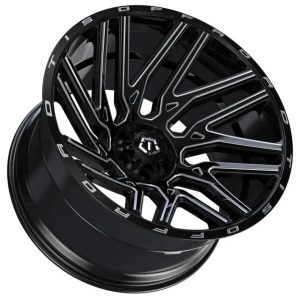 20" TIS WHEELS 554BM GLOSS BLACK MILLED FINISH RIMS - Image 3