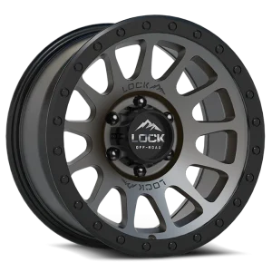 17" LOCK OFF-ROAD WHEELS YOSEMITE MATTE GREY MATTE BLACK RING FINISH RIMS