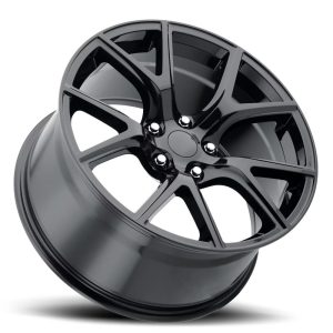 20" FACTORY REPRODUCTIONS WHEELS FR 75 JEEP TRACKHAWK REPLICA GLOSS BLACK FINISH RIMS - Image 2