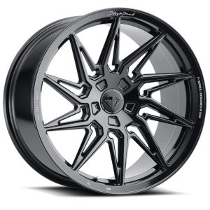 20" BLAQUE DIAMOND WHEELS BD-F20 GLOSS BLACK FINISH FLOW FORGED RIMS