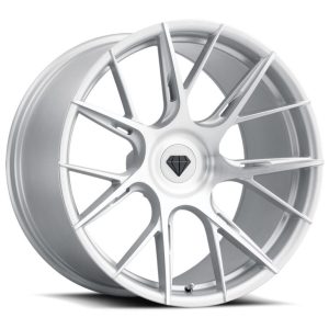 20" BLAQUE DIAMOND WHEELS BD-F18 BRUSHED SILVER FINISH FLOW FORGED RIMS