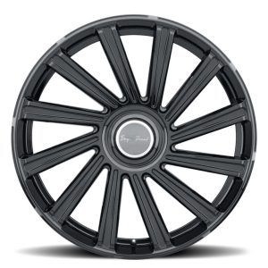 26" BLAQUE DIAMOND WHEELS BD-40 GLOSS BLACK FINISH FLOATING CAPS RIMS - Image 4