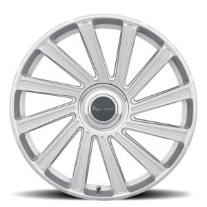 24" BLAQUE DIAMOND WHEELS BD-40 SILVER MACHINED FINISH W/FLOATING CAPS RIMS - Image 3