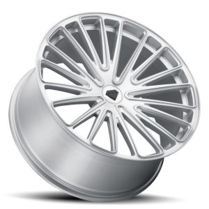 24" BLAQUE DIAMOND WHEELS BD-715 BRUSHED SILVER FINISH RIMS - Image 2