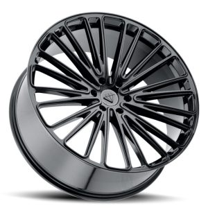 22" BLAQUE DIAMOND WHEELS BD-716 GLOSS BLACK FINISH RIMS - Image 3