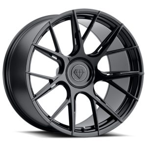 19" BLAQUE DIAMOND WHEELS BD-F18 GLOSS BLACK FINISH FLOW FORGED RIMS