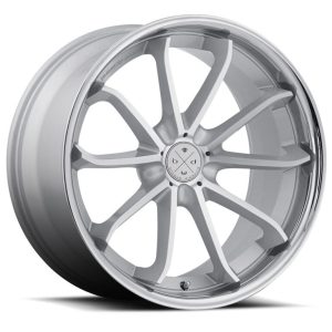20" BLAQUE DIAMOND WHEELS BD-23 GLOSS SILVER CHROME LIP FINISH RIMS