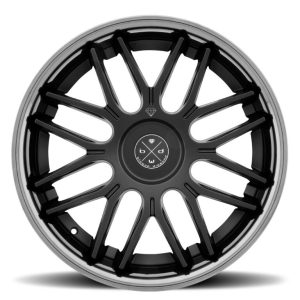 22" BLAQUE DIAMOND WHEELS BD-27 SATIN BLACK CHROME LIP FINISH RIMS - Image 3