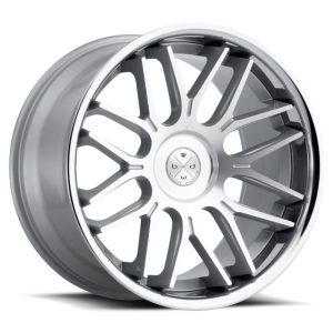 20" BLAQUE DIAMOND WHEELS BD-27 SILVER MACHINED CHROME LIP FINISH RIMS
