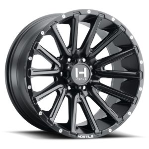 20" HOSTILE WHEELS H123 TYPHOON SATIN BLACK FINISH RIMS - Image 3